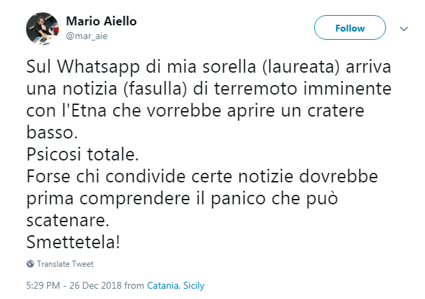 terremoto imminente bufala catania etna whatsapp - 1