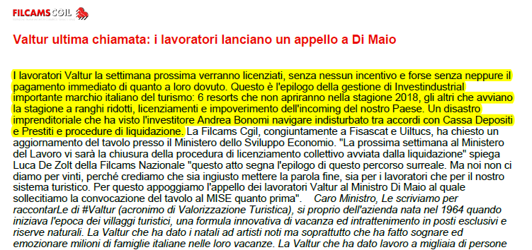 valtur licenziamenti di maio MISE - 1