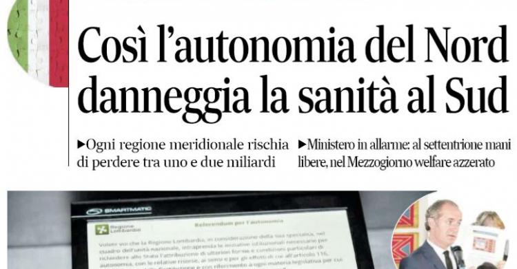 autonomia nord sanità sud