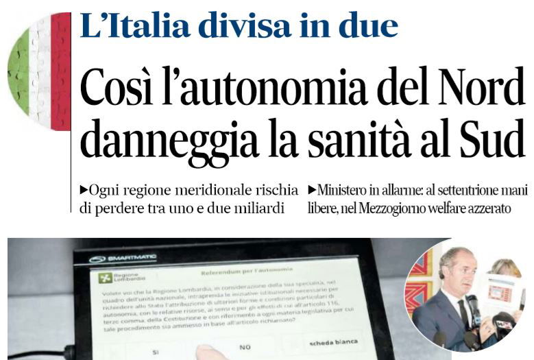 «Così l’autonomia del Nord danneggia la sanità al Sud» article-post