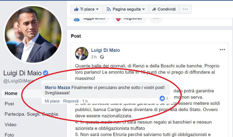La tempesta di sfottò nel post di Di Maio su Carige article-post