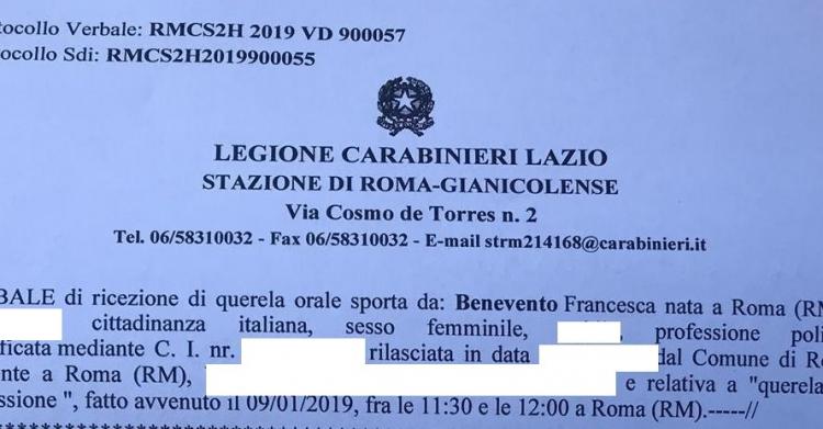 francesca benevento aggredita