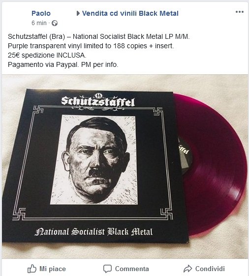 musica black metal neonazista Facebook 1