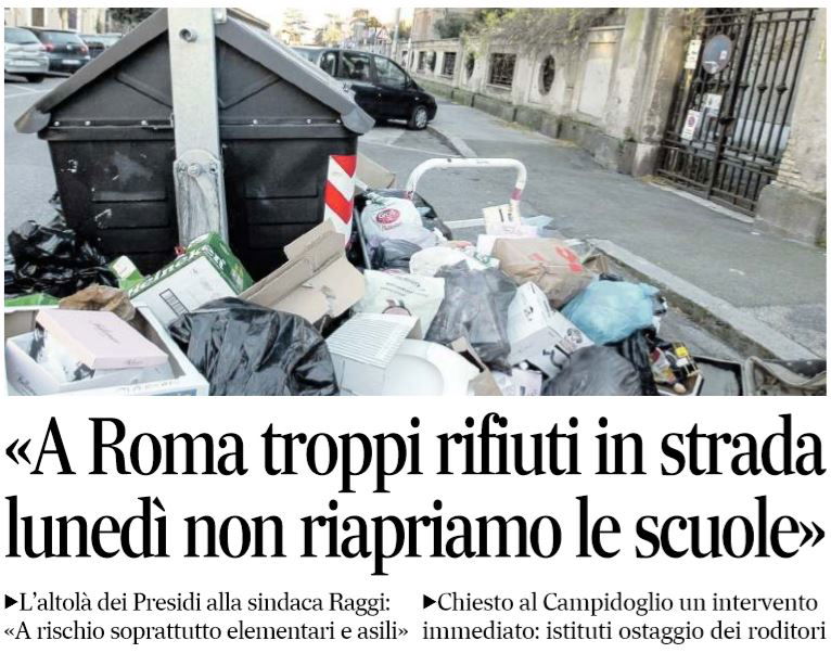 «A Roma troppa monnezza, chiudiamo le scuole» article-post
