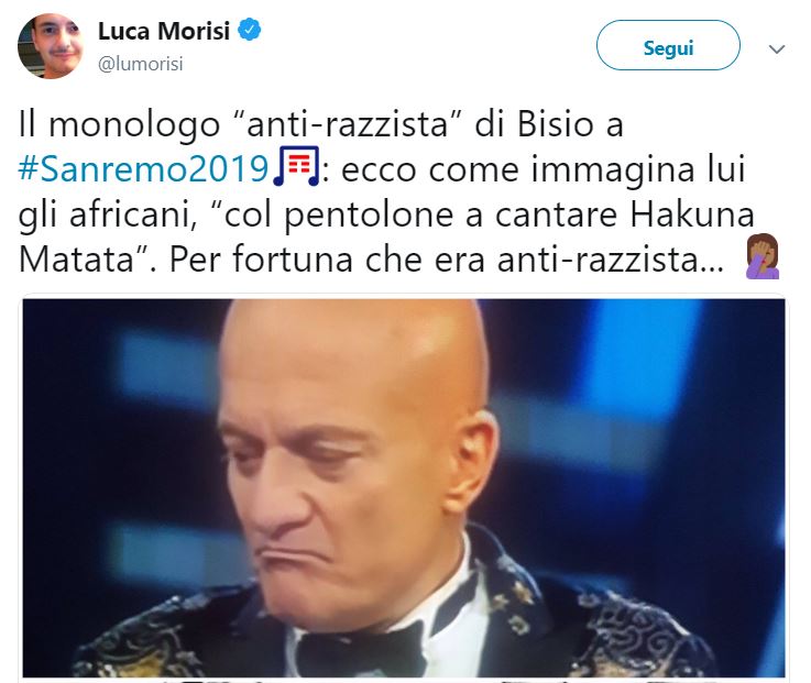claudio bisio sanremo morisi