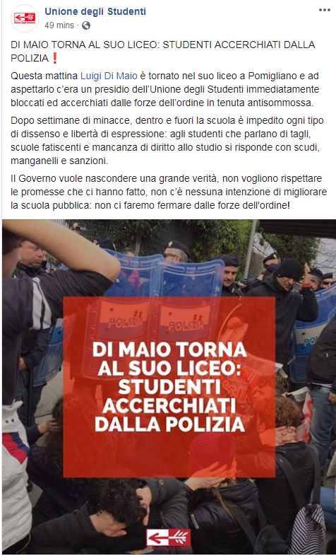 di maio liceo pomigliano studenti polizia - 1