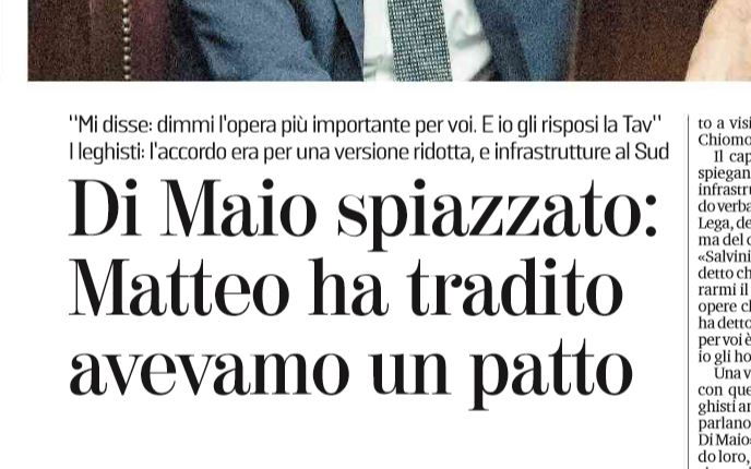 Di Maio e Salvini: chi è il traditore sulla TAV? article-post