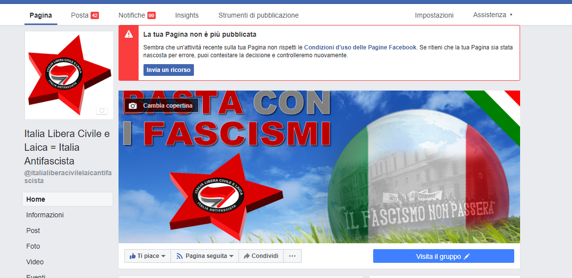 facebook censura pagina storia della resistenza