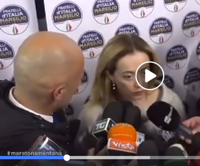 Giorgia Meloni bestemmia in diretta a MaratonaMentana? article-post