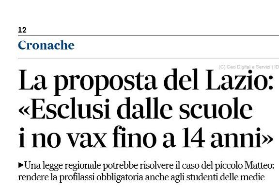 regione lazio no vax