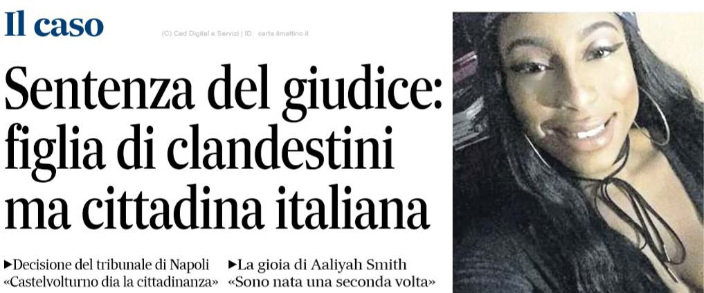 Aaliyah Smith: la figlia di clandestini che sarà cittadina italiana article-post