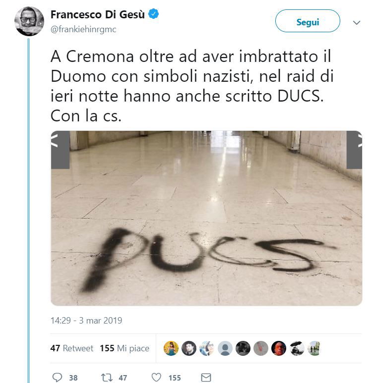 La scritta “Ducs” al posto di Dux a Cremona article-post