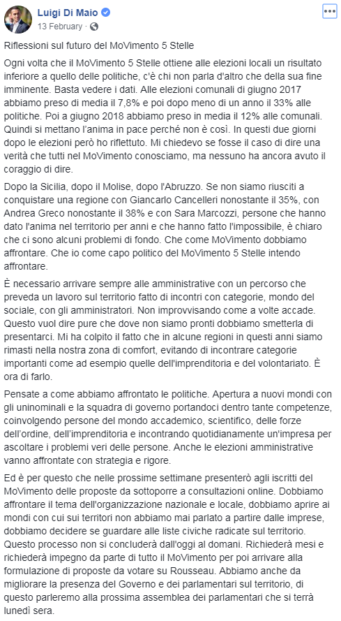 di maio m5s sconfitta basilicata - 2