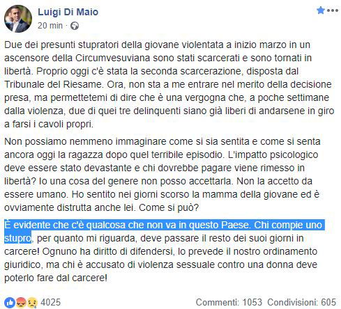 di maio stupro circumvesuviana