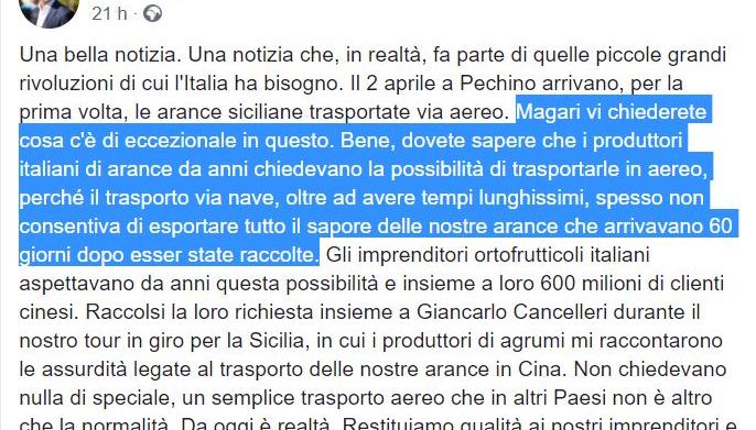luigi di maio arance cina