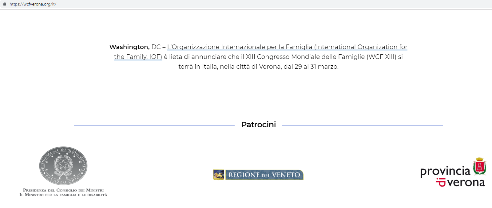 world congress of families verona patrocinio dipartimento editoria - 1