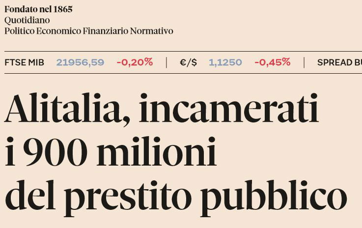 Alitalia si mangia i 900 milioni di soldi pubblici article-post