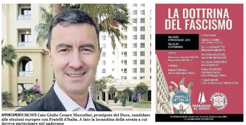 E il ristorante cancellò la cena con Caio Giulio Cesare Mussolini article-post