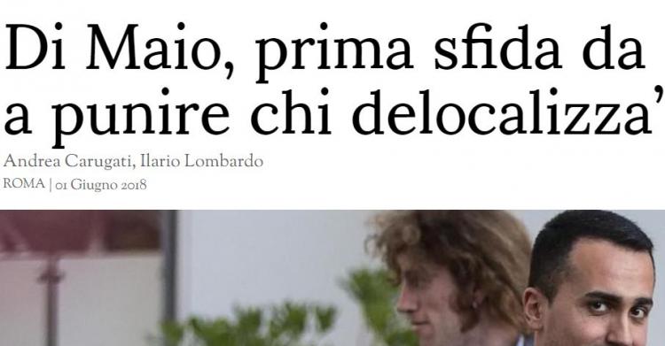 di maio delocalizzazioni made in italy