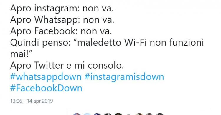 facebook down whatsapp down instagram down 14 aprile 2019