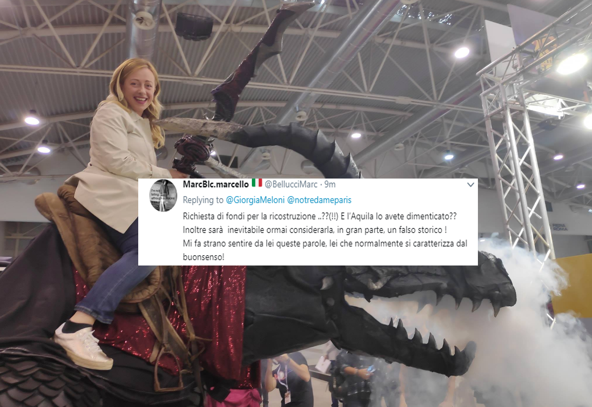Giorgia Meloni lancia l’appello per ricostruire Notre-Dame. E i suoi elettori rispondono «prima gli italiani» article-post
