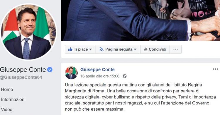 giuseppe conte bambini privacy