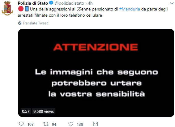 polizia di stato twitter video manduria - 3