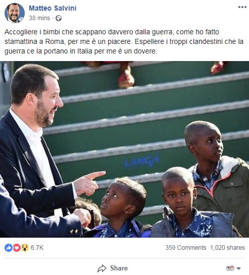 salvini bambini confezionati sostituzione di popolo - 3