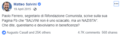 salvini denuncia askatasuna fascista vilipendio - 2