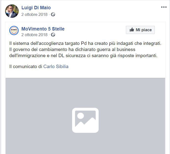 Il post di Carlo Sibilia su Mimmo Lucano casualmente NON sparito dal blog M5S article-post