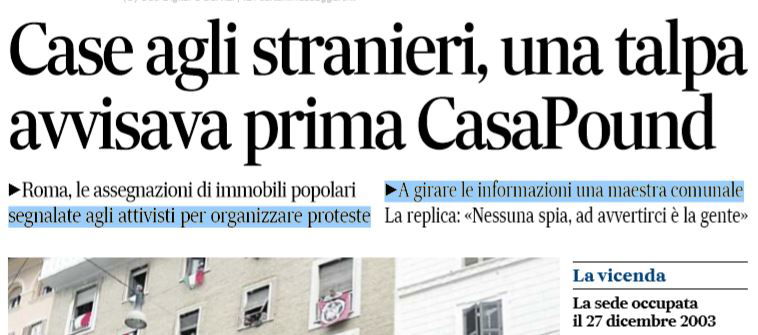 La talpa di Casapound nel Comune di Roma article-post
