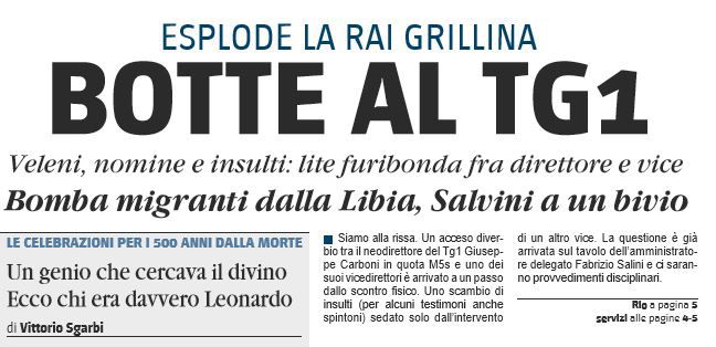 Le botte al Tg1 per i turni article-post