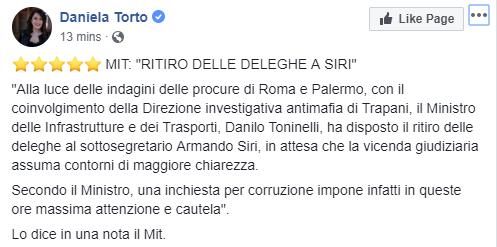 toninelli siri ritiro deleghe - 2