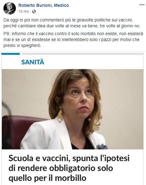 vaccino morbillo obbligatorio sileri grillo - 1