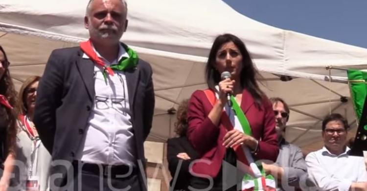 virginia raggi contestazione 25 aprile