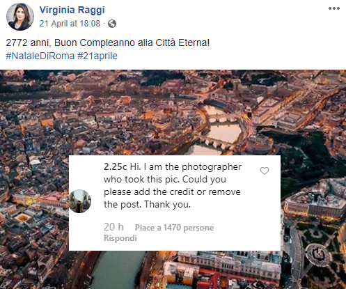Virginia Raggi e la figuraccia della foto per il Natale di Roma “rubata” a Samuel Chan article-post