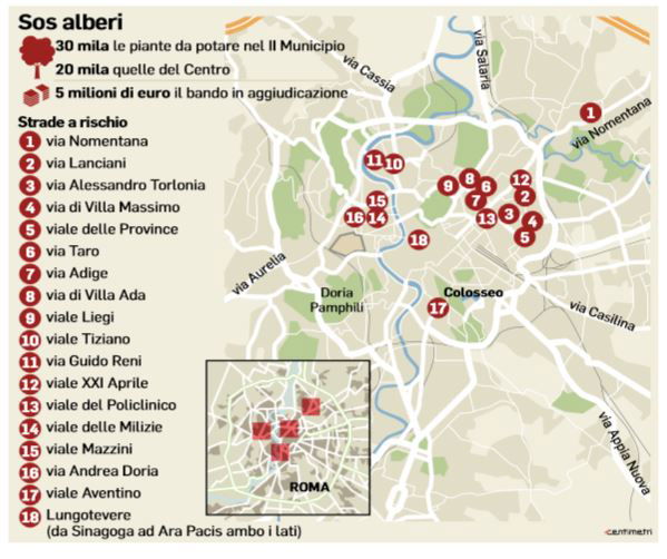 alberi a rischio roma