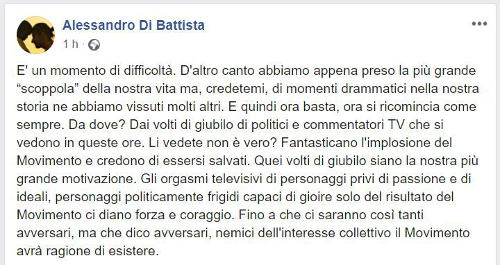 Di Battista con il cappello in mano chiede aiuto article-post