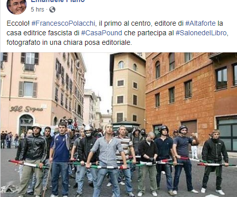 altaforte raid romics casapound salone libro - 2