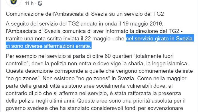 ambasciata di svezia tg2