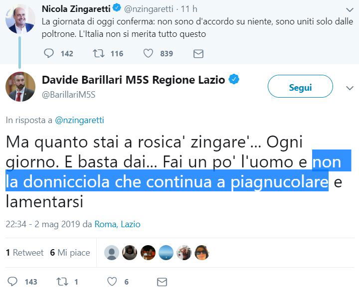 Il figurone di Barillari su Zingaretti e le donnicciole article-post