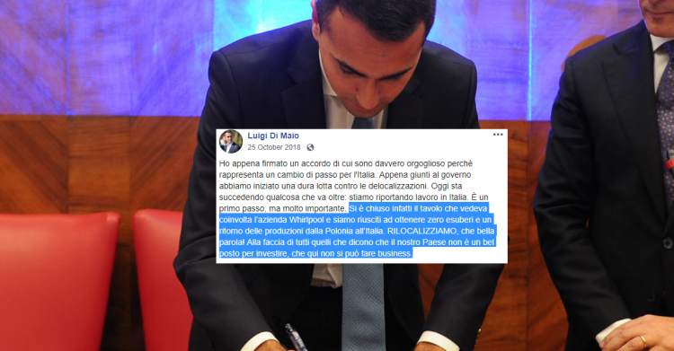 di maio whirlpool napoli licenziamenti mise - 4