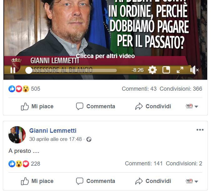 Le dimissioni minacciate da Lemmetti article-post