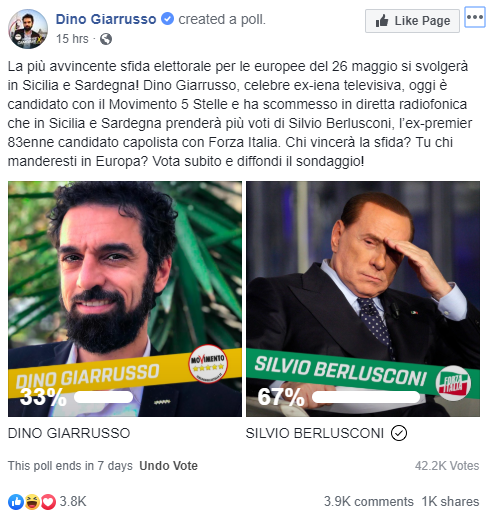 Dino Giarrusso, il candidato (ed ex Iena) finisce su Facebook senza veli Dino Giarrusso, il candidato (ed ex Iena) finisce su Facebook senza veli