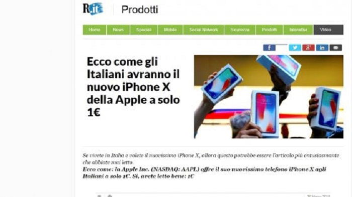 L’evoluzione della truffa dell’iPhone XS a un euro article-post