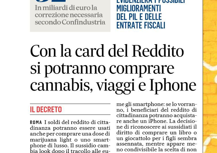 Con il reddito di cittadinanza si potrà comprare la cannabis legale article-post