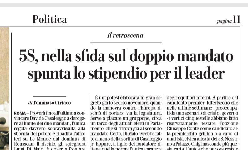 Lo stipendio per Di Maio nel mandato da Capo Politico article-post