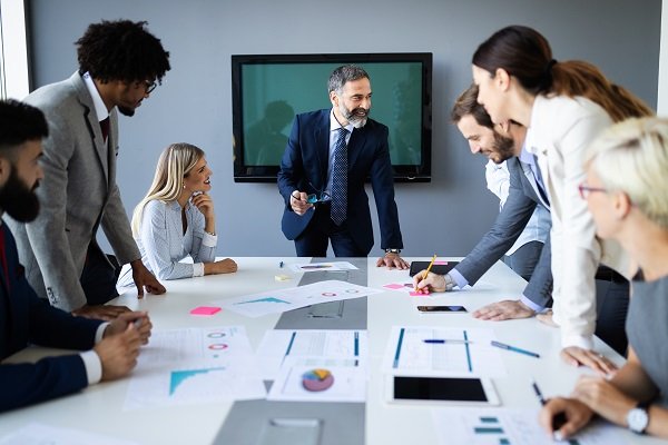 Meeting business corporate success brainstorming teamwork office concept