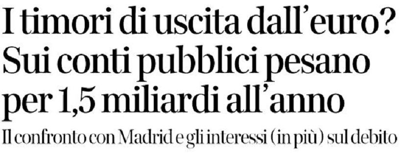 I timori di uscita dall’euro ci costano 1,5 miliardi article-post