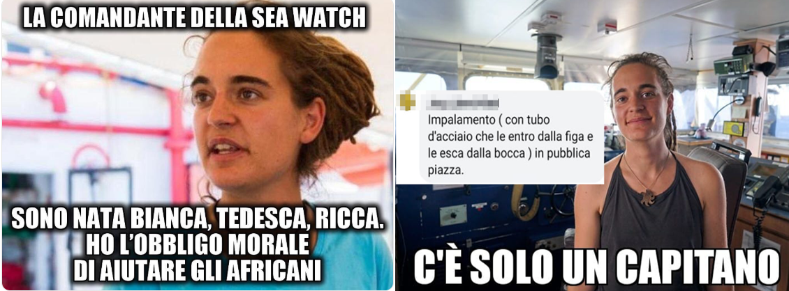«Carola Rackete? Non è una donna, ha i rasta» article-post